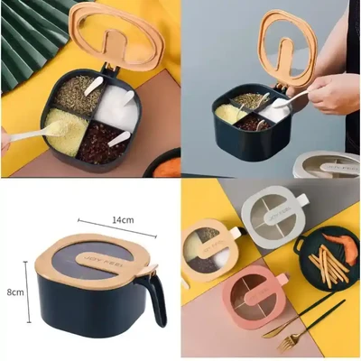 Large Spice kit 4 section with spoons