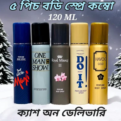 120 ML 5 pcs Body Spray Combo